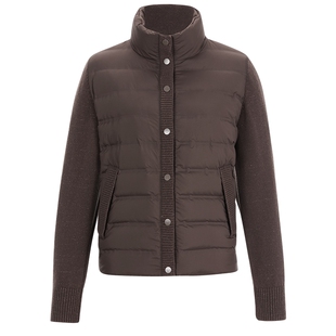 【90鹅绒】CADIDL卡迪黛尔商场同款毛织拼接羽绒服女2025冬季新款