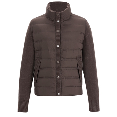 【90鹅绒】CADIDL卡迪黛尔商场同款毛织拼接羽绒服女冬季穿搭