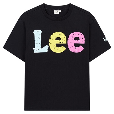 Leekids夏季透气字母短袖T恤