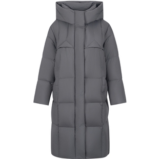 【新国标高充绒】衣香丽影连帽羽绒服中长款2025冬季新款灰色外套