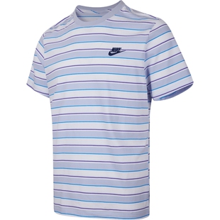 NIKE耐克男子ASMNSW CLUB STRIPE SP25运动休闲短袖T恤HJ0551-101