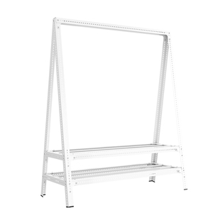 挂衣架家用卧室阳台角钢衣帽架多功能宿舍落地加厚稳固晾衣架鞋架