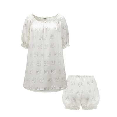 NJP真丝睡裙kiki系列珍珠小猫