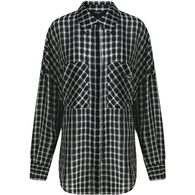 格子控经典黑白格衬衫