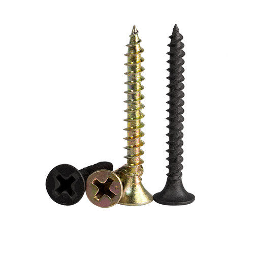 彩色加硬纤维螺丝钉黑色墙板钉石膏板干壁钉沉头自攻螺丝M3.5M4M5