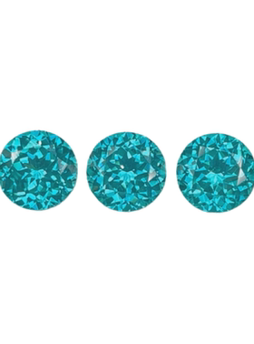 实验室培育石榴石 圆形帕拉伊巴色 YAG人造裸石 项链戒指镶嵌主石