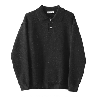 LUUD 炫彩北极绒秋冬儒雅老钱风针织POLO衫男彩色波点提花毛线衣
