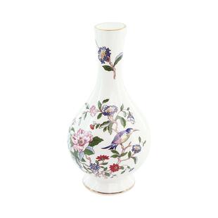 英国Aynsley安斯丽红玫瑰骨瓷高档欧式轻奢花瓶客厅摆件插花瓶