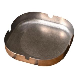 复古不锈钢烟灰缸水洗做旧磨砂简约轻奢创意个性定制时尚烟缸户外