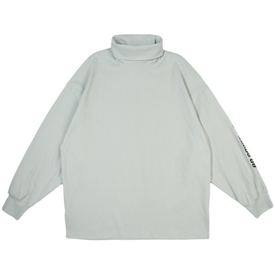 长袖t恤男秋冬印花高领打底宽松