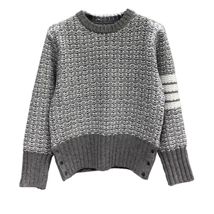 tb圆领毛衣外套男女冬季新款雪花点套头休闲厚款粗棒针织衫潮牌