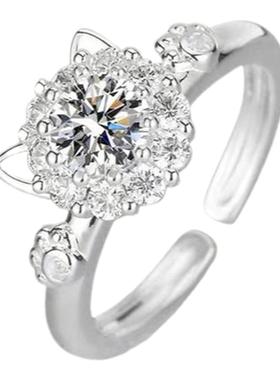 可旋转的儿童招财猫戒指新年礼物