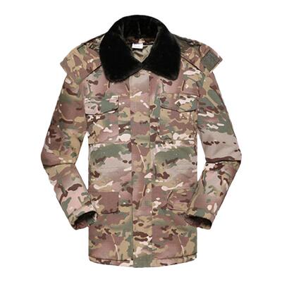 cpu迷彩军加厚加绒短款棉大衣