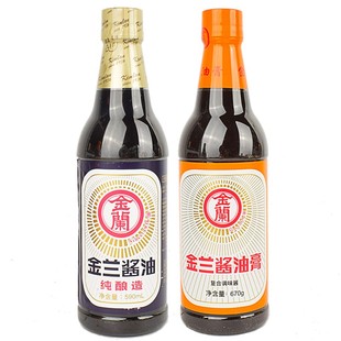 台湾进口金兰酱油590ml+金兰油膏590ml卤肉饭调味料纯酿生抽老抽