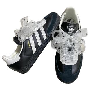 丝绸鞋带德训鞋韩版芭蕾风缎带diy球鞋板鞋蕾丝珍珠鞋扣白灰鞋绳