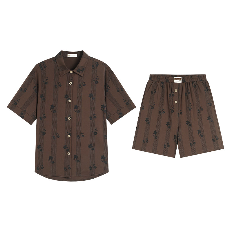妮狄娅情侣睡衣夏季休闲简约外穿
