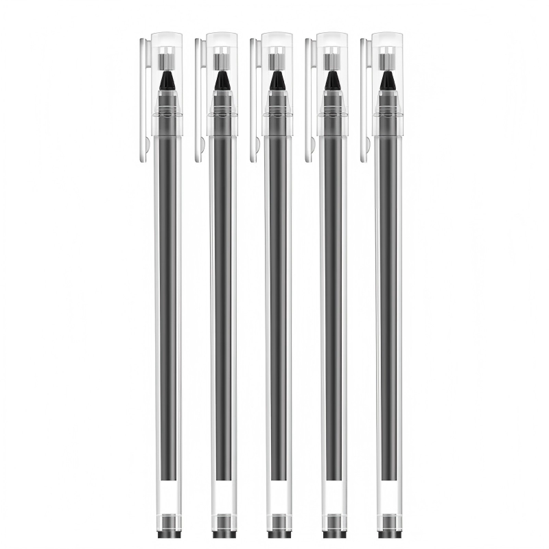 巨能写中性笔学生用大容量简约黑色水笔考试专用0.5mm针管头碳素笔黑笔红笔蓝笔一次性水性笔签字笔文具顺滑