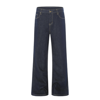 HY711马毛贴布拼接原色牛仔裤