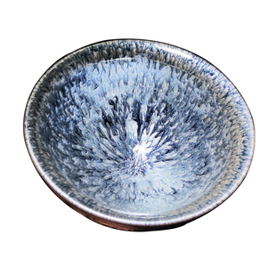 大碗点茶碗一物一拍建阳窑建盏铁胎原矿釉抹茶碗油滴兔毫火凤凰盏