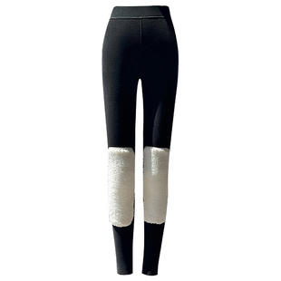 棉裤女加厚东北打底裤2025新款冬外穿加绒保暖九分护膝黑色配裙子