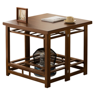 烤火桌子家用可折叠实木烤火架冬季取暖餐桌长正方形炕桌简易新款