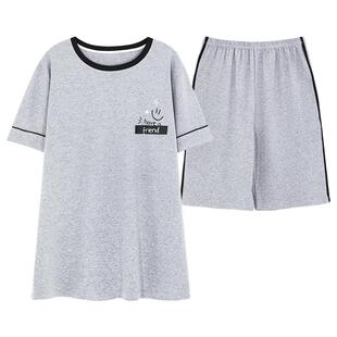 睡衣男士夏季短袖韩版宽松薄款中年人大码两件套装爸爸春秋家居服