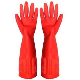橡胶乳胶手套加长款女家用厨房洗碗衣服劳保工作加厚耐磨防水牛筋