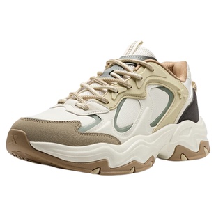 特步男鞋星野户外运动鞋2025冬季新款皮面休闲老爹鞋975419320001