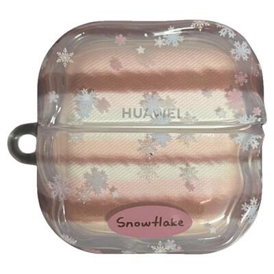 适用华为耳机壳条纹雪花