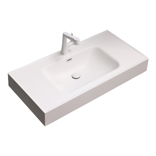 国产可丽耐肤感一体盆工程洗手盆洗漱池亮光挡水沿卫生间洗漱台