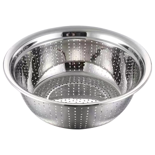 不锈钢筛网食品级大漏盆洗菜盆滤水果盆洗菜篮沥水盆大孔特厚底部