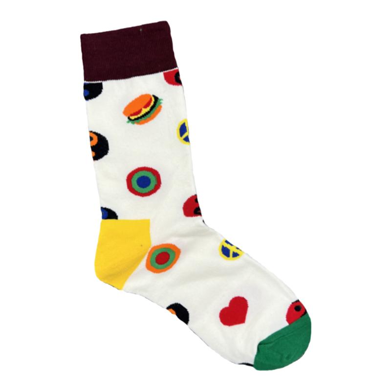 happySocks袜子女中筒外穿彩色袜