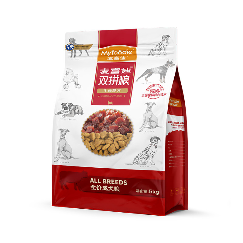麦富迪狗粮牛肉双拼中大小型犬成狗全价膨化粮