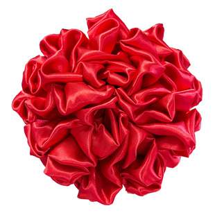 大红花球婚礼牵手绣球软绸缎大红绣球剪彩揭幕开业庆典红绸布花球