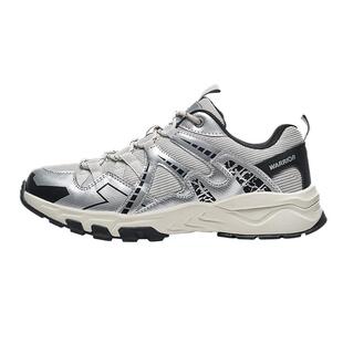 回力女鞋老爹鞋2025初春户外加绒登山鞋银灰色复古休闲运动鞋男款