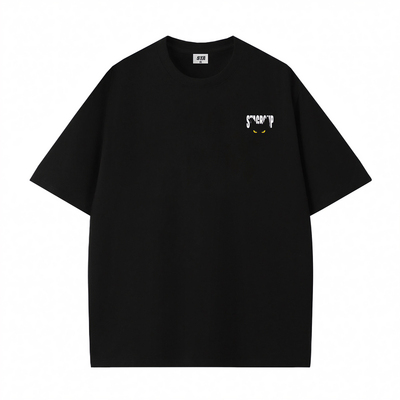 STA旗舰店美式潮牌重磅纯棉短袖男女夏季复古高街情侣休闲黑色t恤