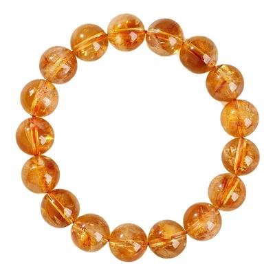 天然黄水晶手串本命年招财转运珠