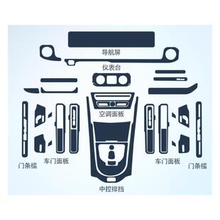 适用奔驰G级AMG大gG63内饰贴膜中控台面板仪表导航屏幕保护膜改装