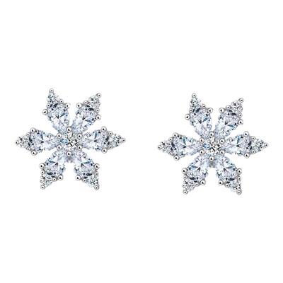 耳钉时尚六瓣花朵镶嵌