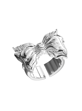 monseven小众轻奢蝴蝶结戒指女