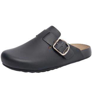 百丽男鞋半岛吐司1代拖新款舒适包头拖鞋外穿勃肯鞋A1734CT4