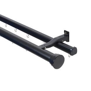 法瑞尔极简窗帘轨道黑白灰窗帘杆侧装迷你单双支架静音滑道罗马杆