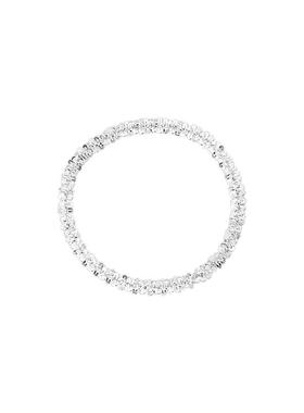 s925纯银波光粼粼戒指女韩版菜花链素圈满天星食指戒