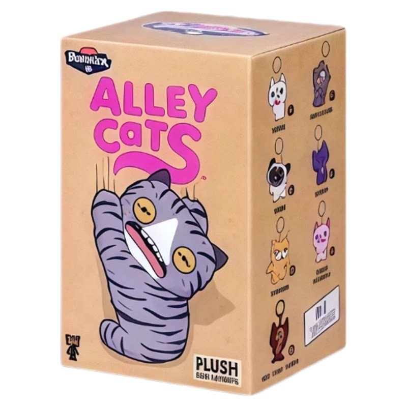 fuggler正版暗巷夜猫盲盒挂件 丑萌搞怪猫咪毛绒公仔潮玩钥匙扣