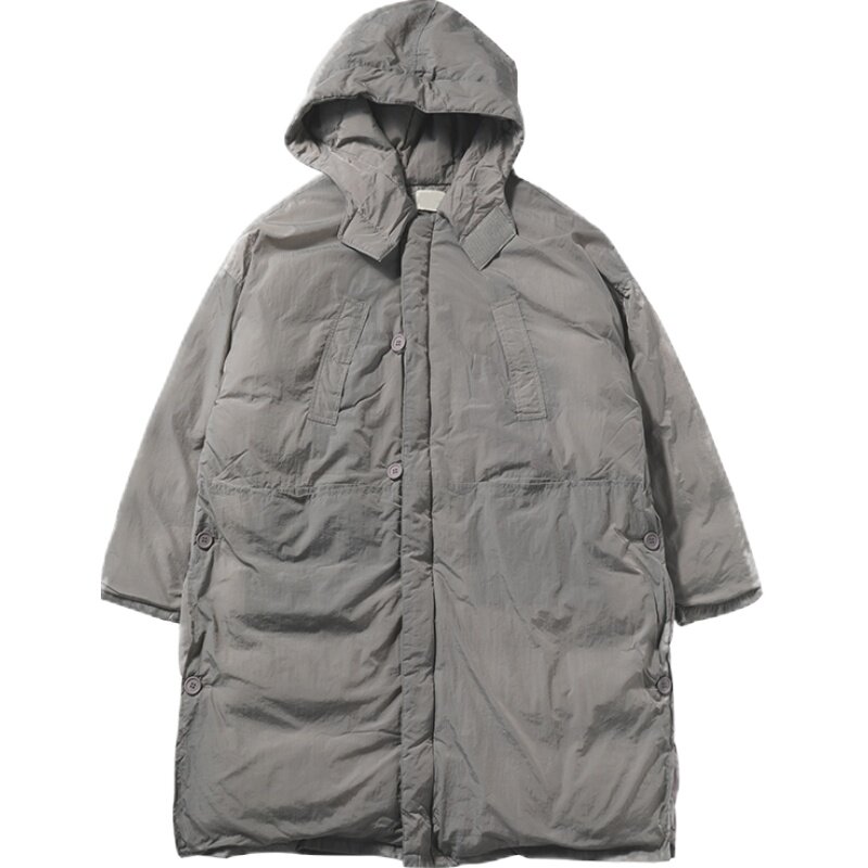 韩版冬季超厚面包棉服纯色百搭基础加厚保暖连帽长款棉衣外套男女