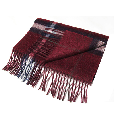 上海故事澳洲纯羊毛格子围巾冬季高级感2025新款保暖围脖生日礼物