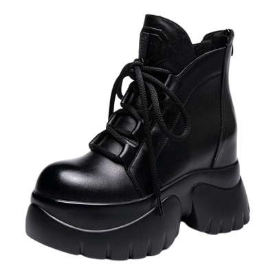 真皮马丁靴短靴厚底鞋增高显瘦