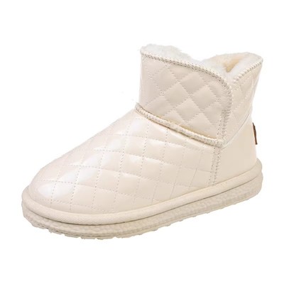 皮毛一体雪地靴女加绒加厚短靴子