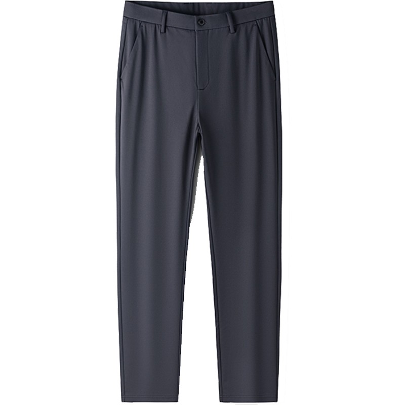 圣得西男士加绒防风裤子2025年冬季新款高端商务直筒休闲通勤长裤