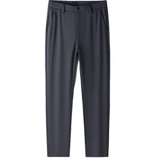 圣得西男士加绒防风裤子2025年冬季新款高端商务直筒休闲通勤长裤